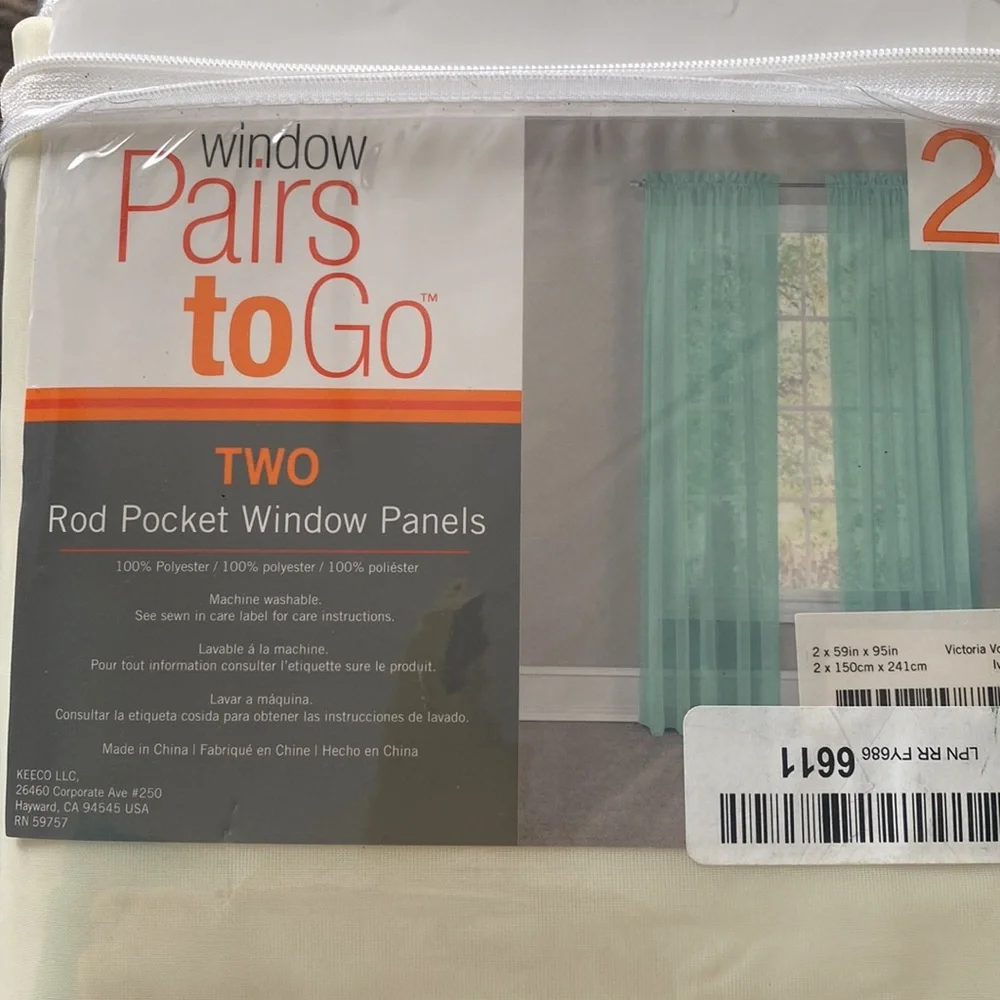Two sheer window panels